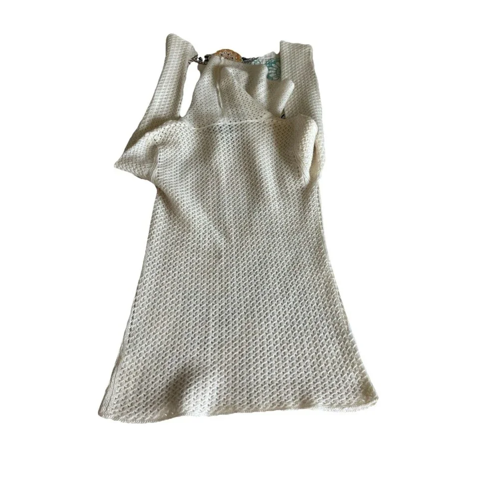Blue Saks Fifth Avenue Cashmere Cowl Neck Sweater Size Small Basket Weave